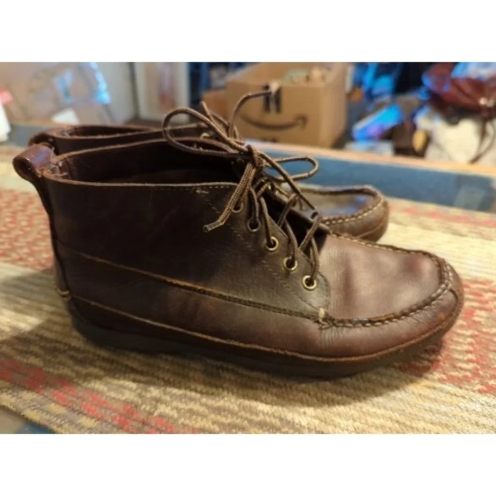 Vintage Distressed Brown‎ Bass Moc Moccasin Shoe Ankle Boots 7.5 D